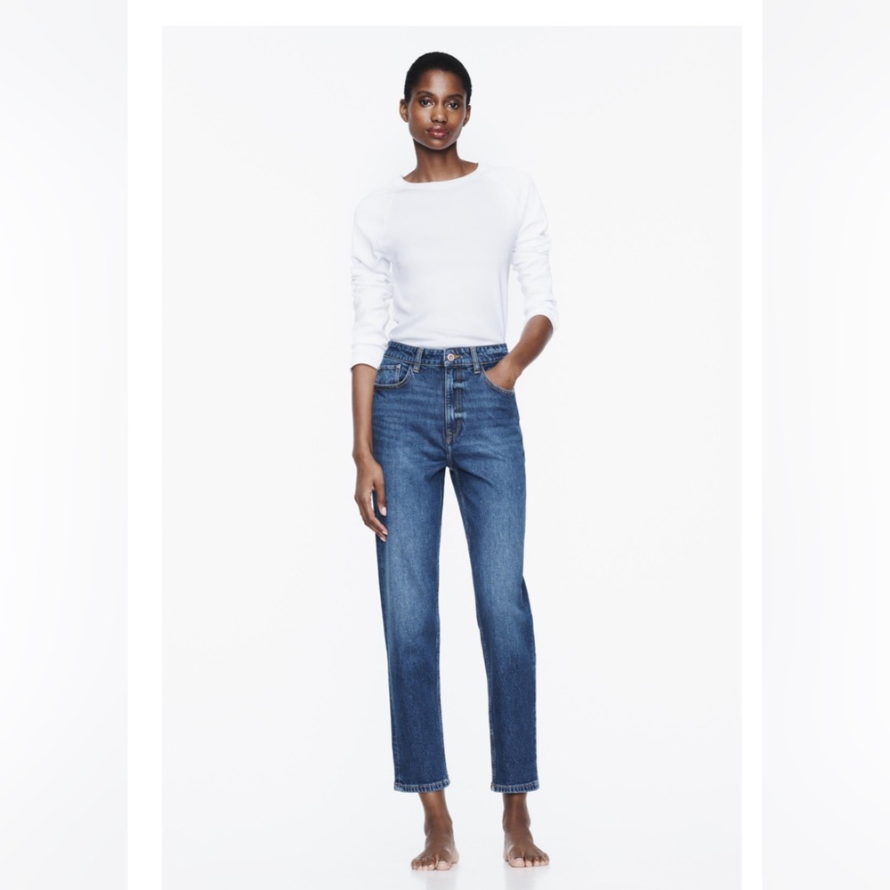 NWT Zara Slim Mom Fit High Rise Ankle Jeans Sz 4